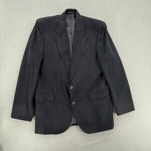 Vintage 1980s–1990s Circle S Dallas Western Polyester Suede Blazer, Size 44L